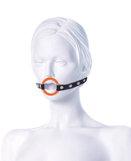 9s Orange Is The New Black Blow Gag Open Mouth Leather Gag"