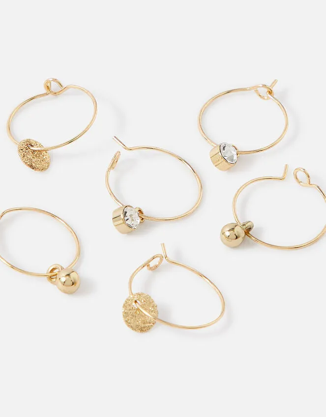 Accessorize London Women's Pack Of 3 Simple Hoop Earrings