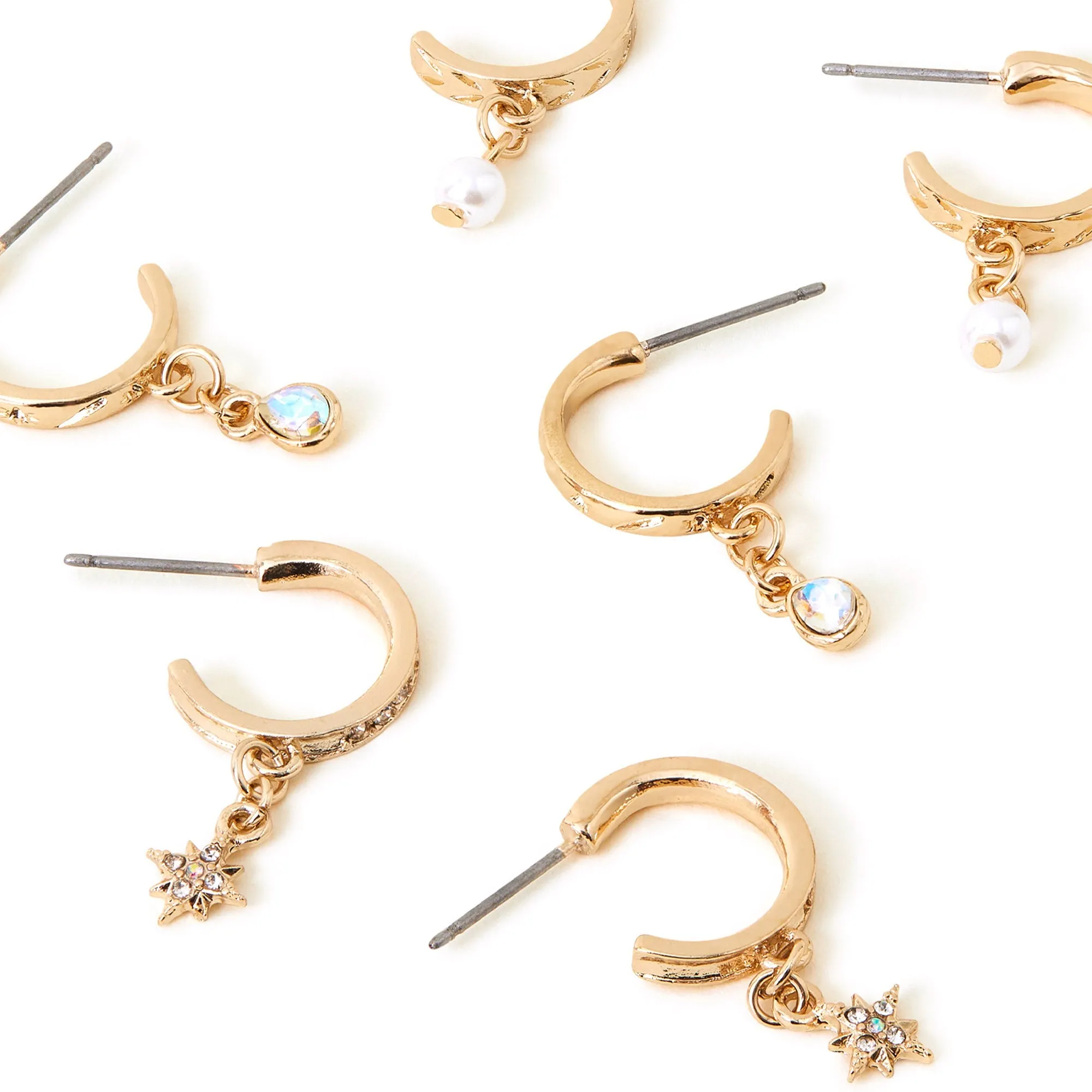 Accessorize London Women's Star Huggie Hoop Earrings