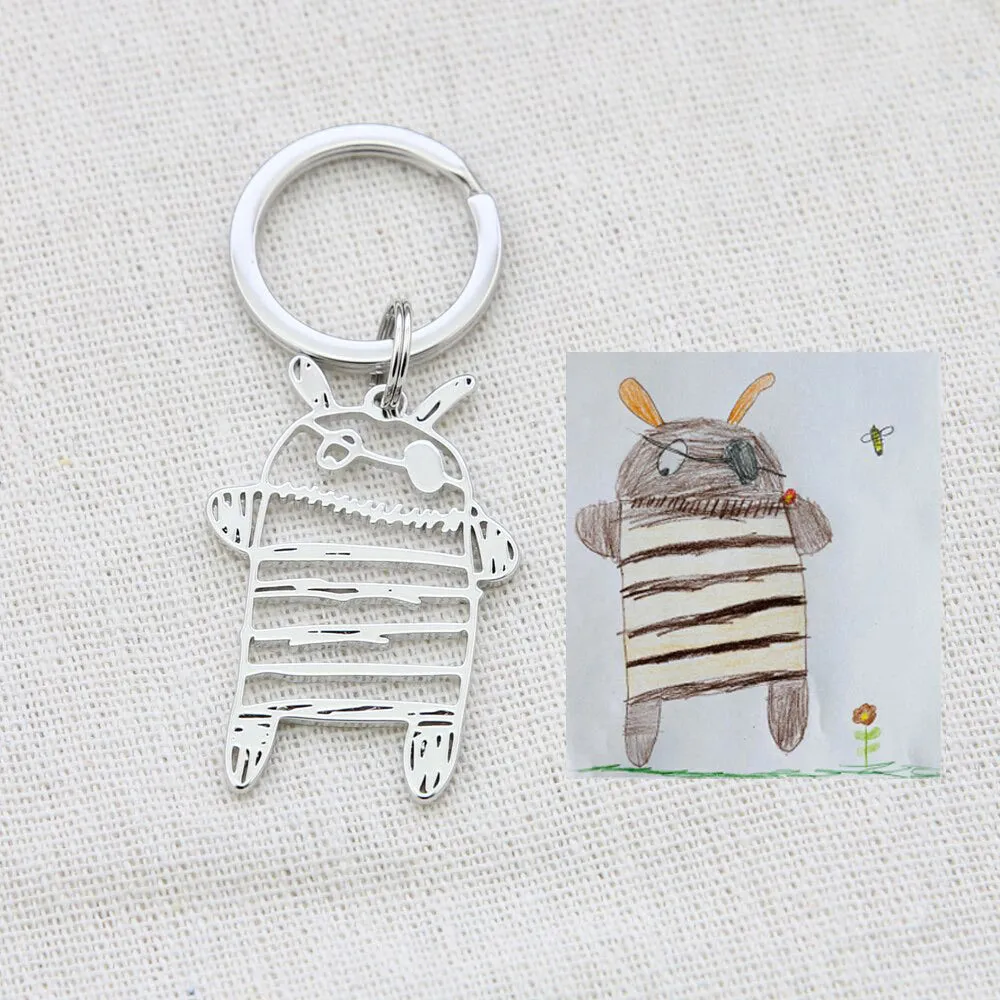 Actual Kids Drawing Necklace Art Gift Customized Personalized Necklace Children Artwork Necklace