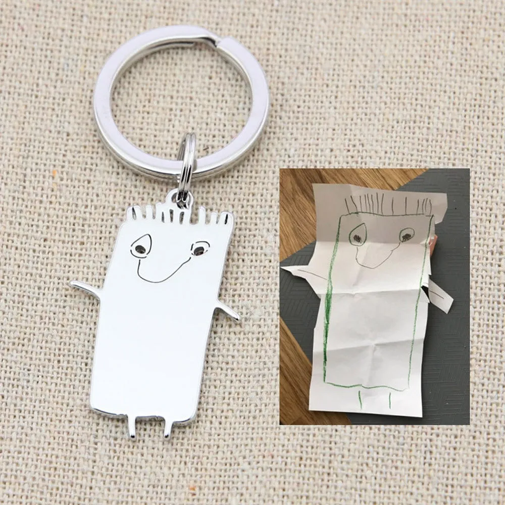 Actual Kids Drawing Necklace Art Gift Customized Personalized Necklace Children Artwork Necklace