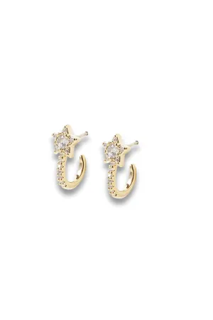 Ambrose Star & Gem Inlay Hoop Earrings