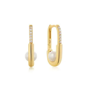 Ania Haie - Oorbellen Pearl Interlock Oval Hoop