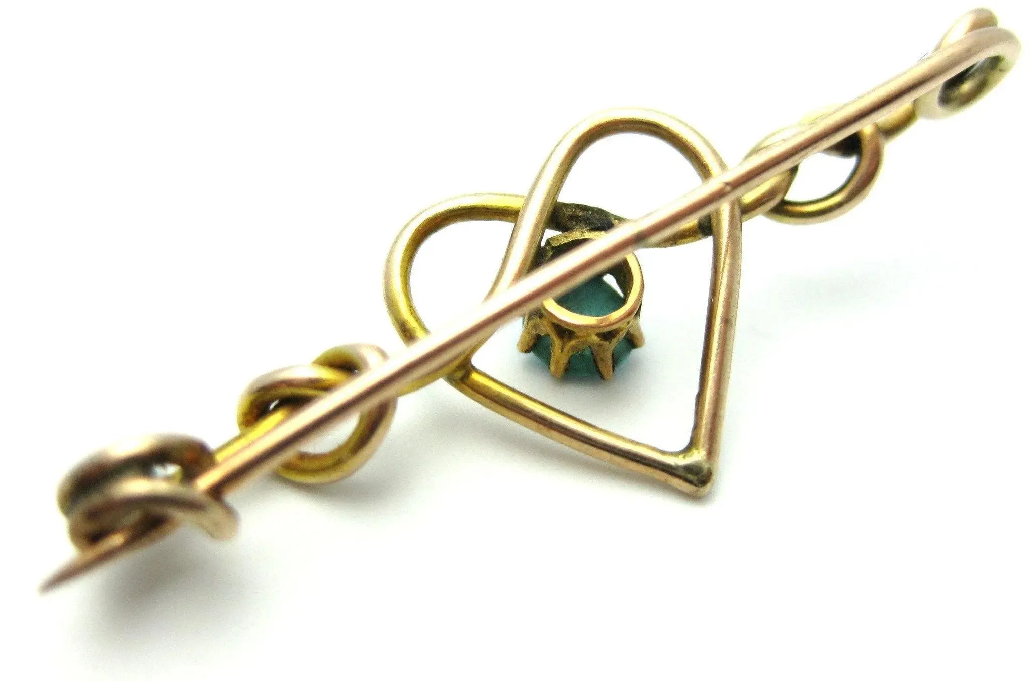 Antique Edwardian Turquoise Heart Brooch