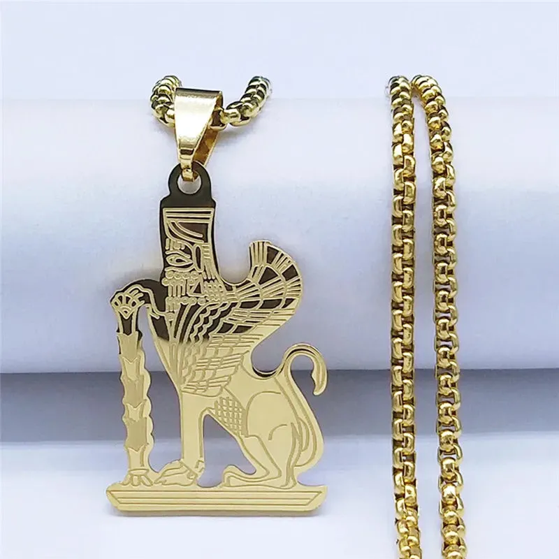 Arabic Ali Zulfiqar Sword Stainless Steel Allah Chain Necklaces Men
