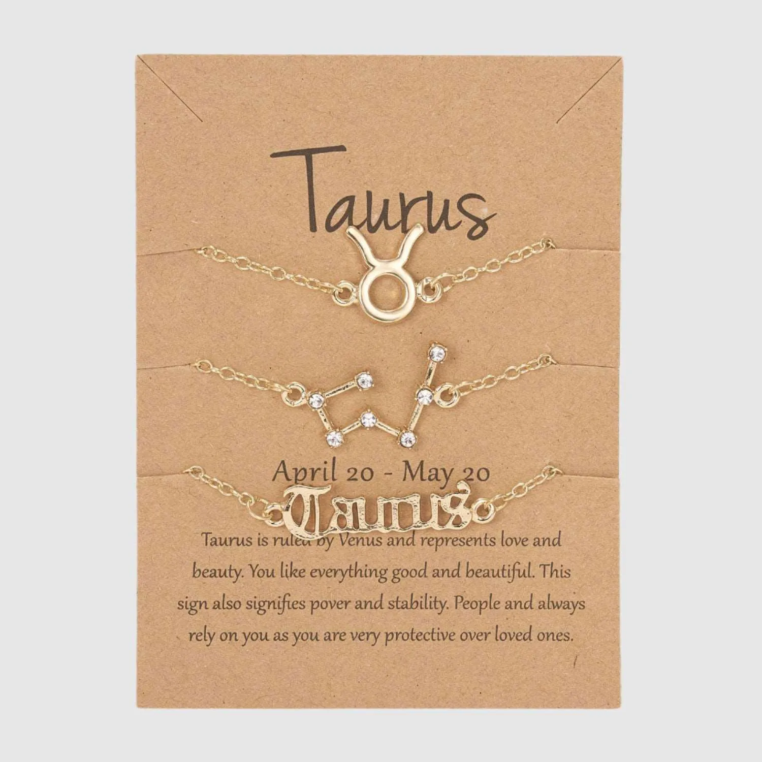 Astrological Sign Three-piece Bracelet Set