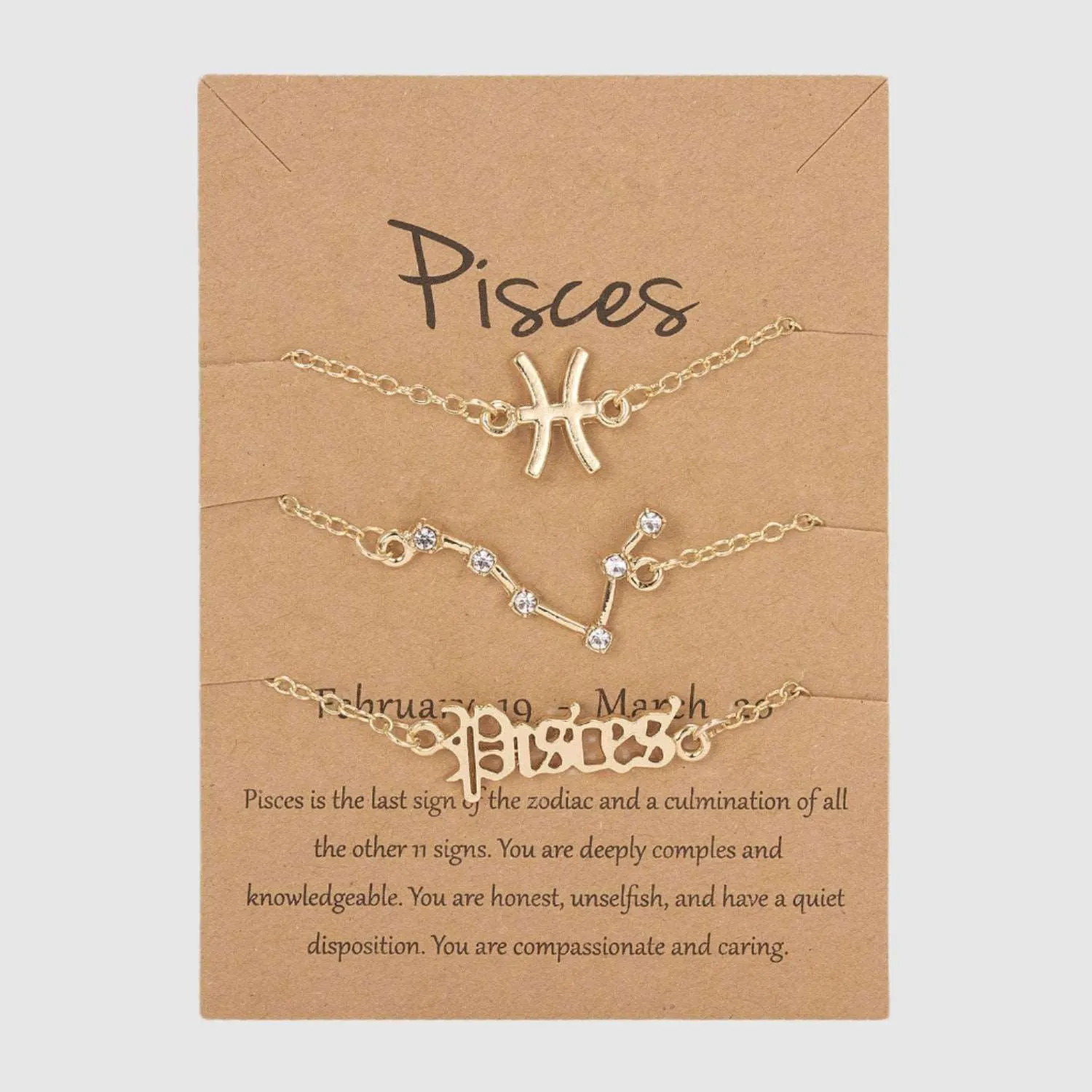 Astrological Sign Three-piece Bracelet Set