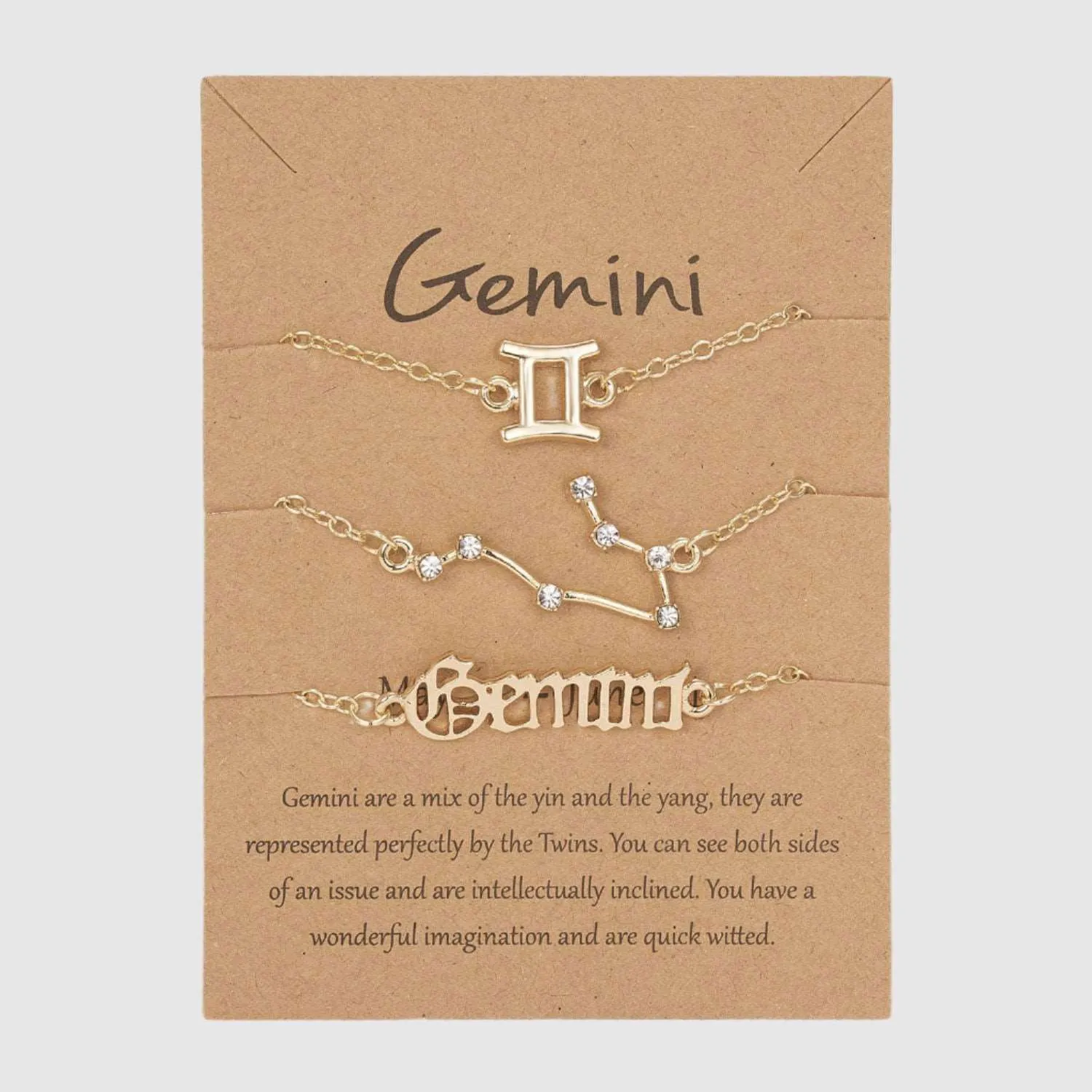 Astrological Sign Three-piece Bracelet Set