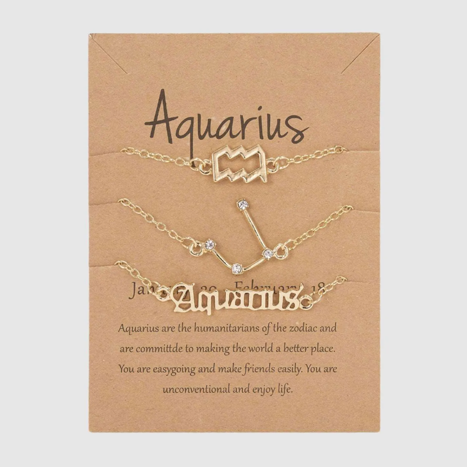 Astrological Sign Three-piece Bracelet Set