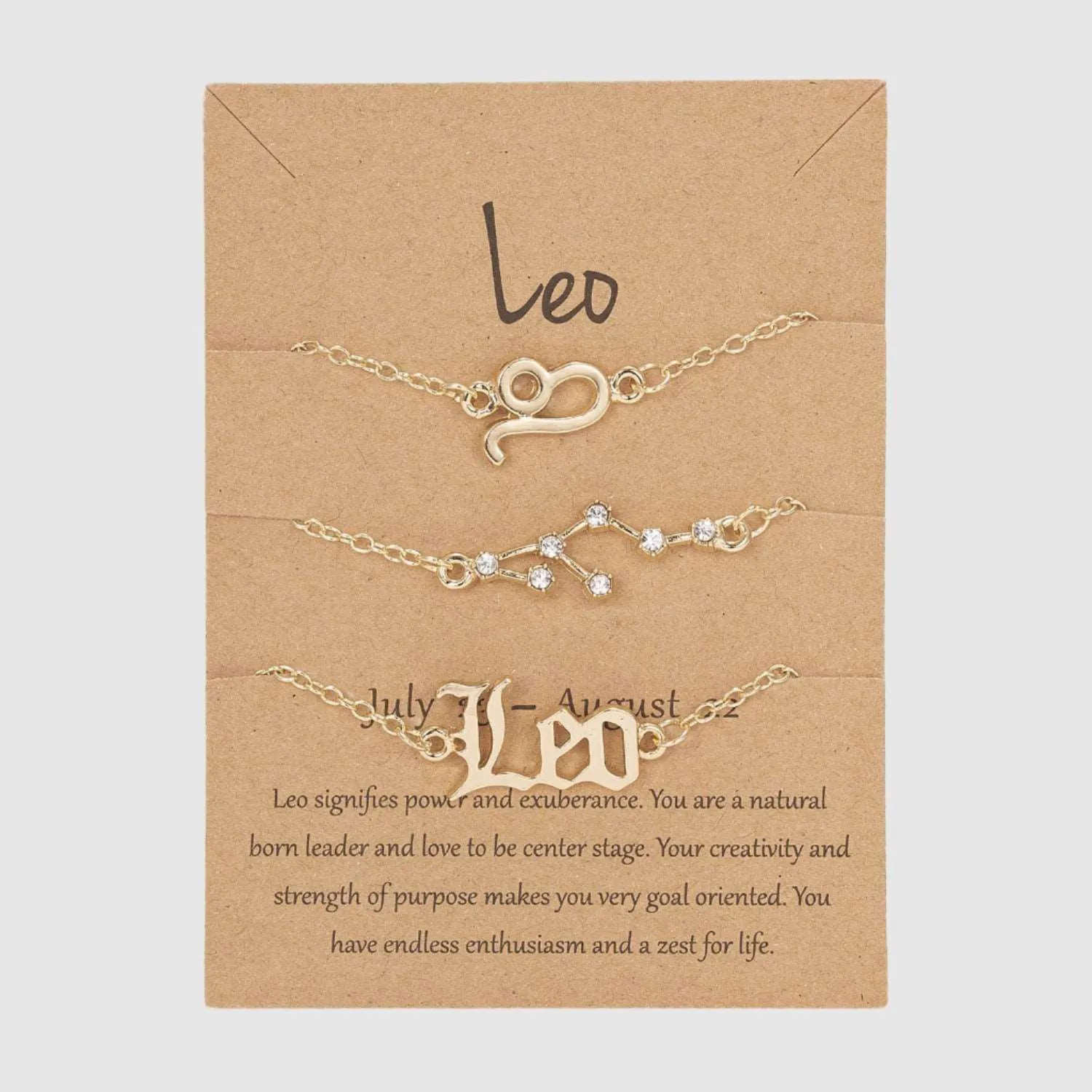 Astrological Sign Three-piece Bracelet Set