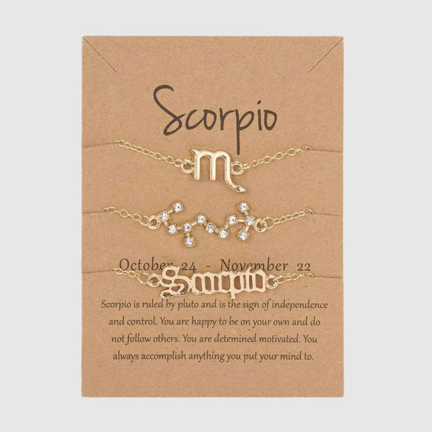 Astrological Sign Three-piece Bracelet Set