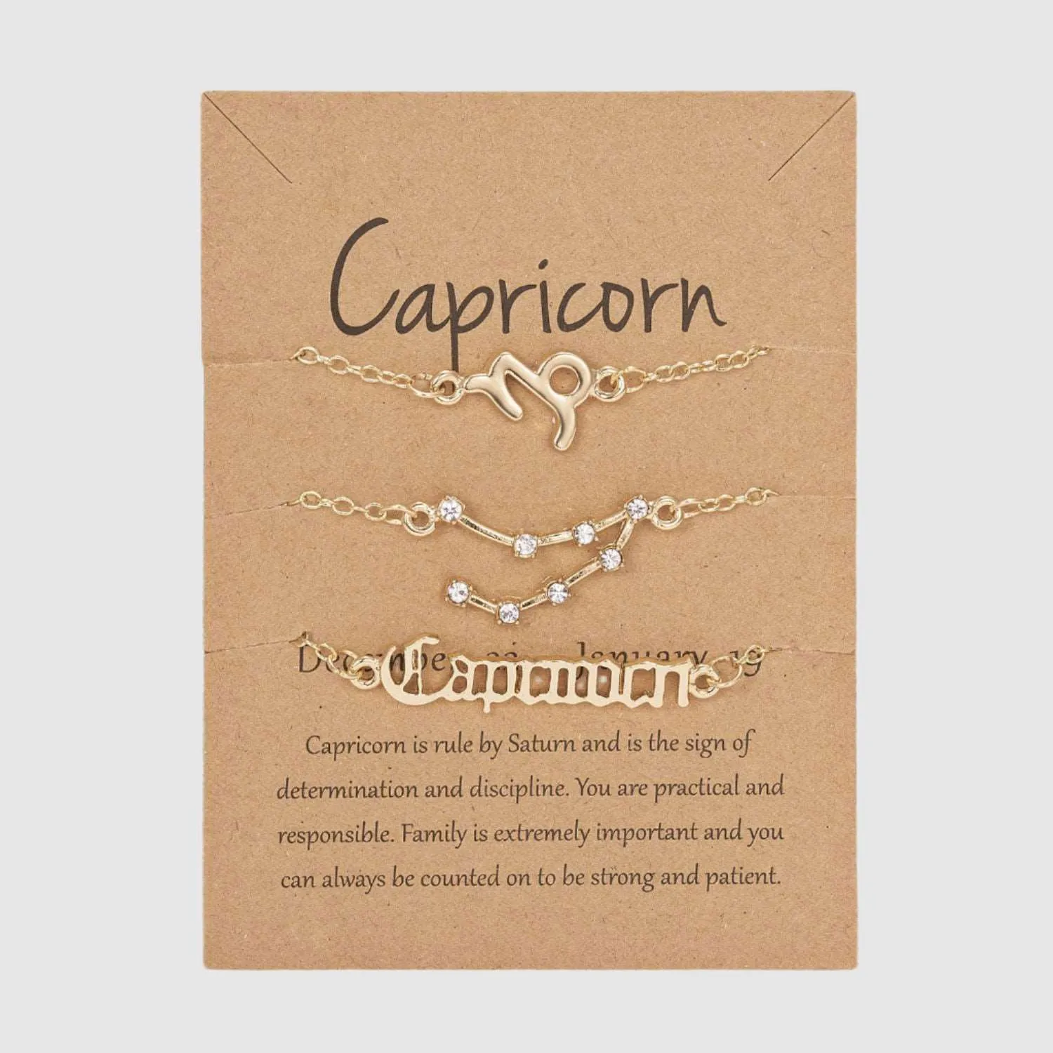 Astrological Sign Three-piece Bracelet Set