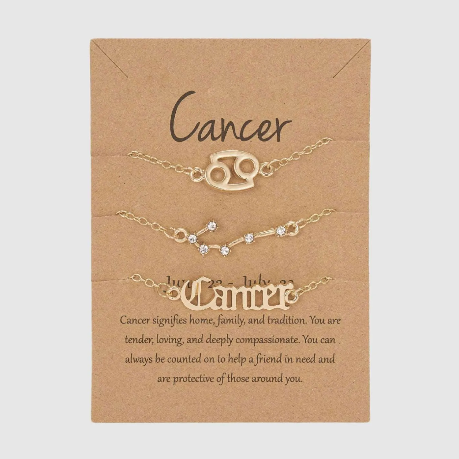 Astrological Sign Three-piece Bracelet Set