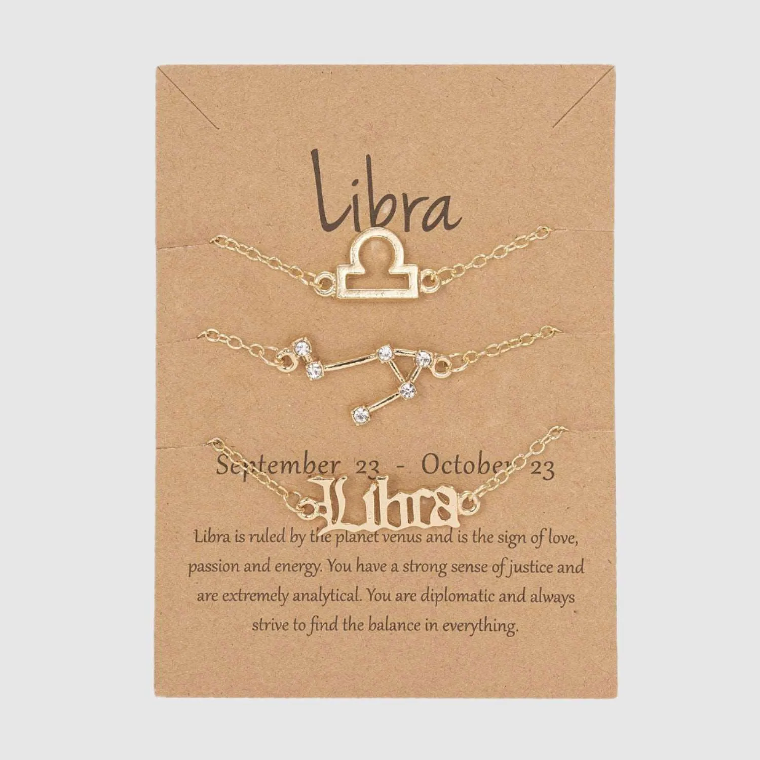 Astrological Sign Three-piece Bracelet Set