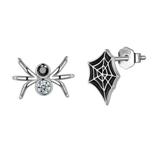 Asymmetry Spider Stud Earrings Women Jewelry Halloween Party Costume Accessories
