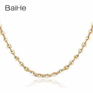 BAIHE Solid 18K Yellow Gold Certified Women Trendy Fine Jewelry Elegant unique Necklaces