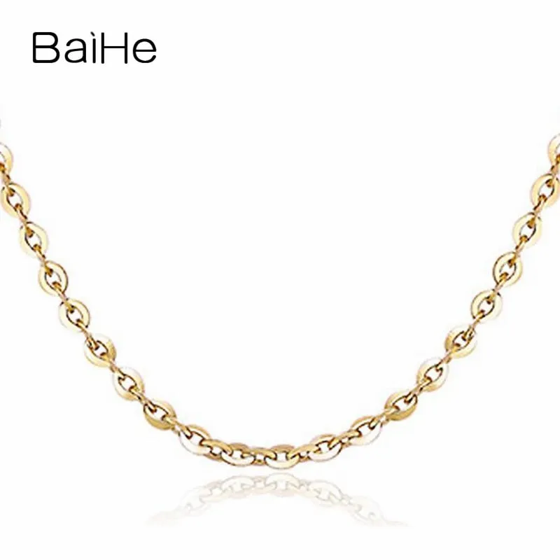 BAIHE Solid 18K Yellow Gold Certified Women Trendy Fine Jewelry Elegant unique Necklaces