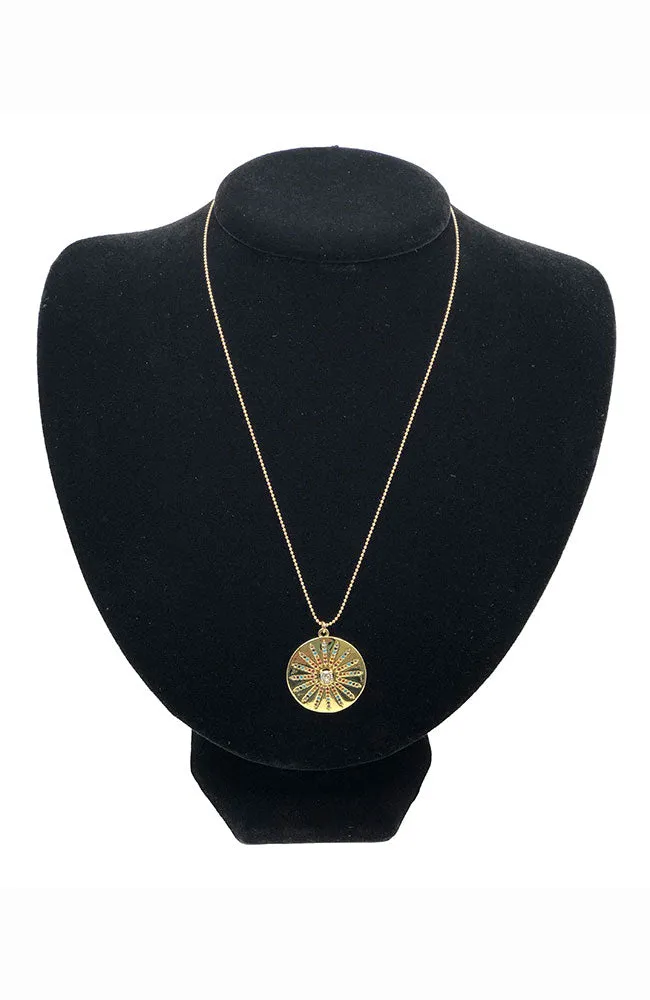Ball Chain Neck Circle Center CZ