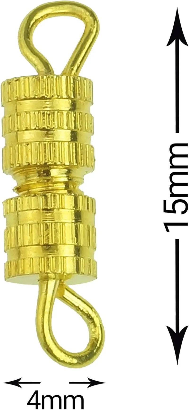 Barrel Screw-100Pcs-Screw Type Clasp 4X15Mm-10 Retail Packaging