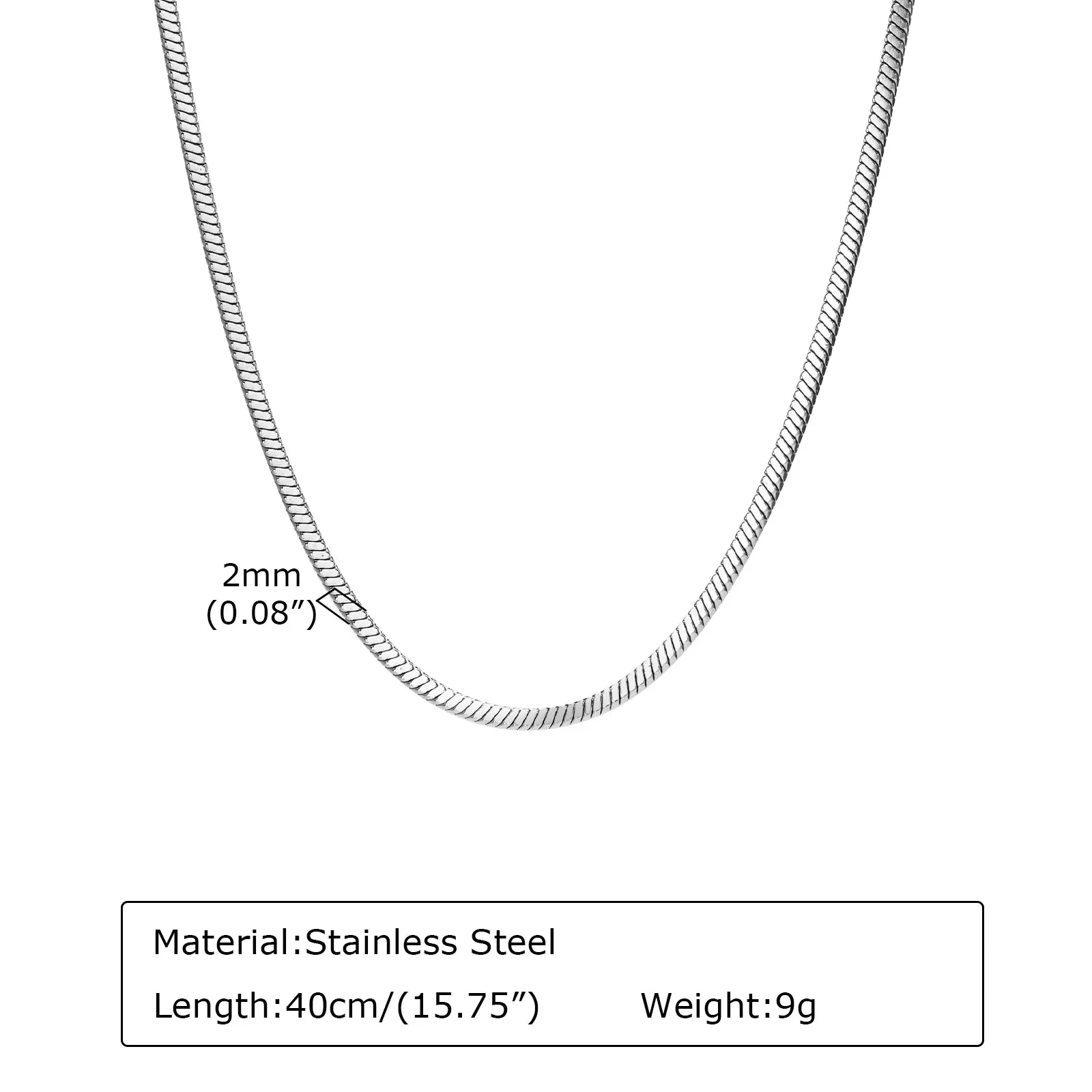 Basic Snake Herringbone Chain Necklaces for Men Women