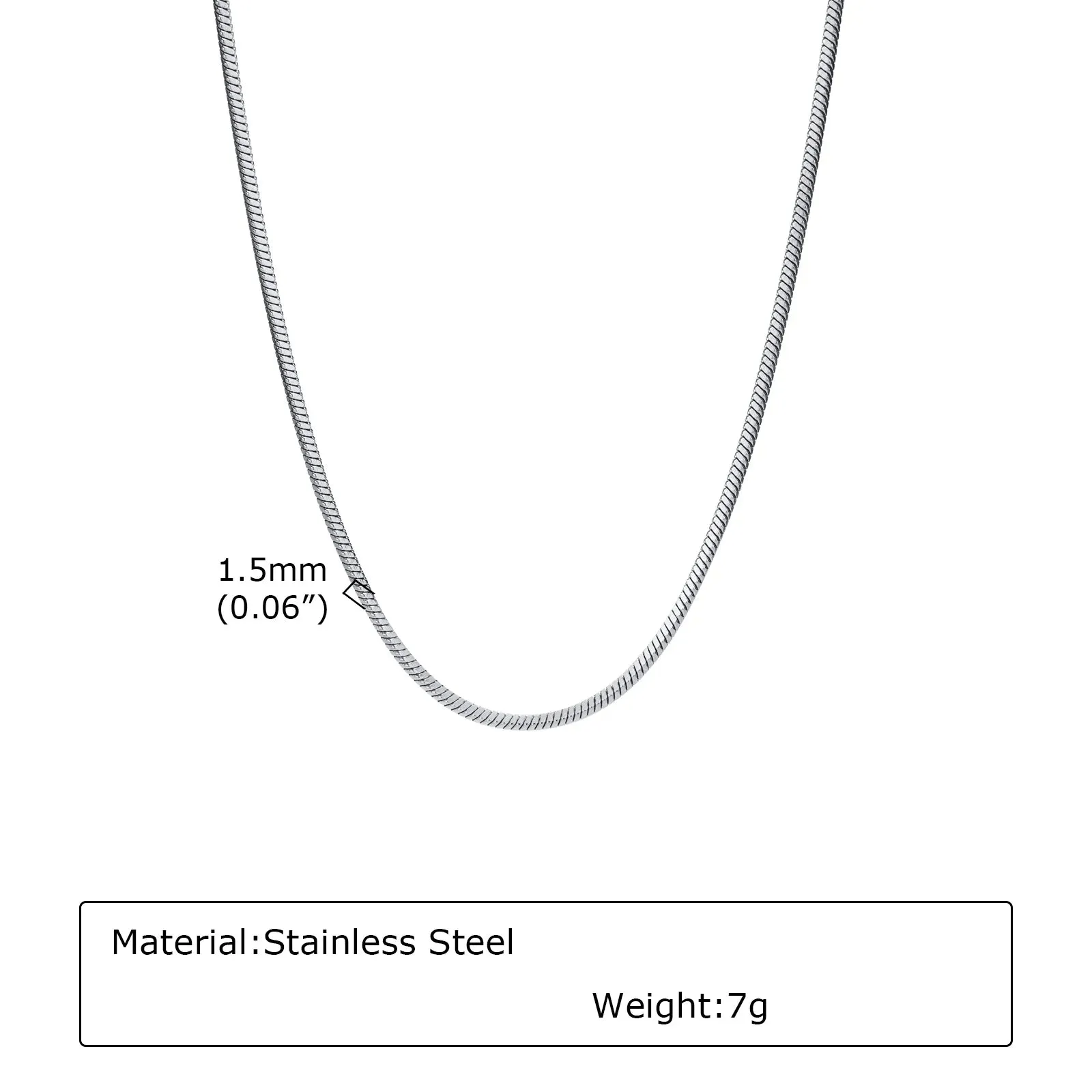 Basic Snake Herringbone Chain Necklaces for Men Women