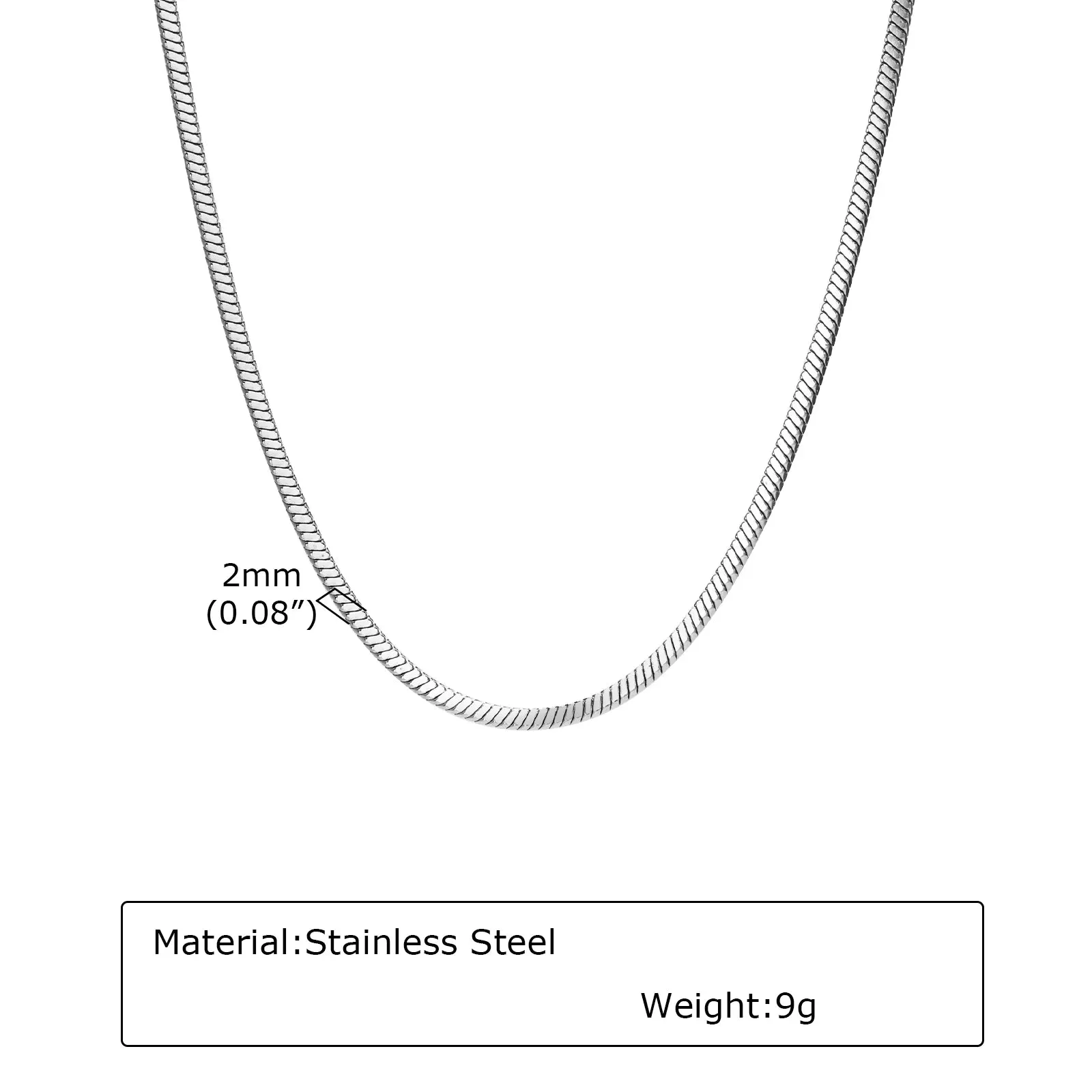 Basic Snake Herringbone Chain Necklaces for Men Women