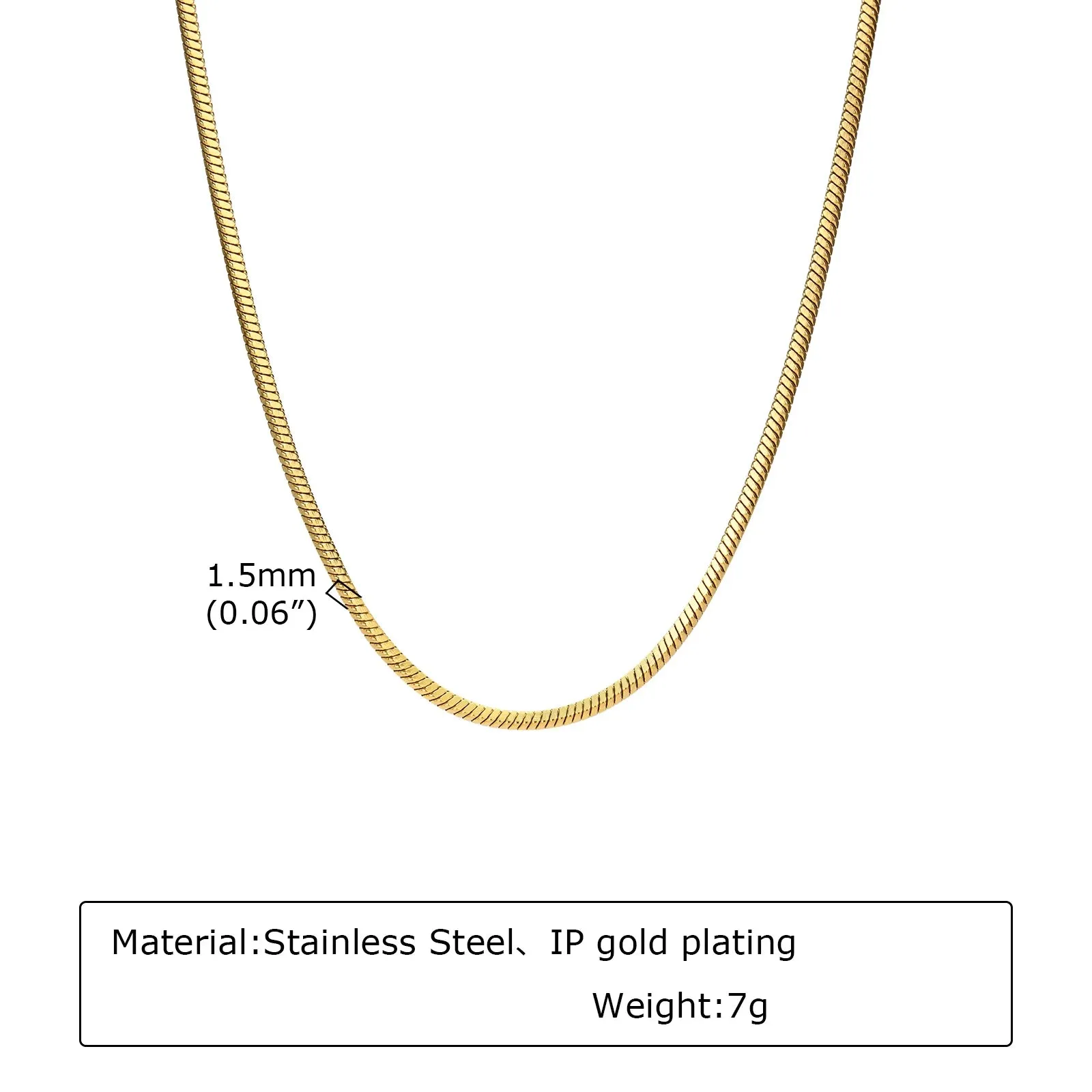 Basic Snake Herringbone Chain Necklaces for Men Women