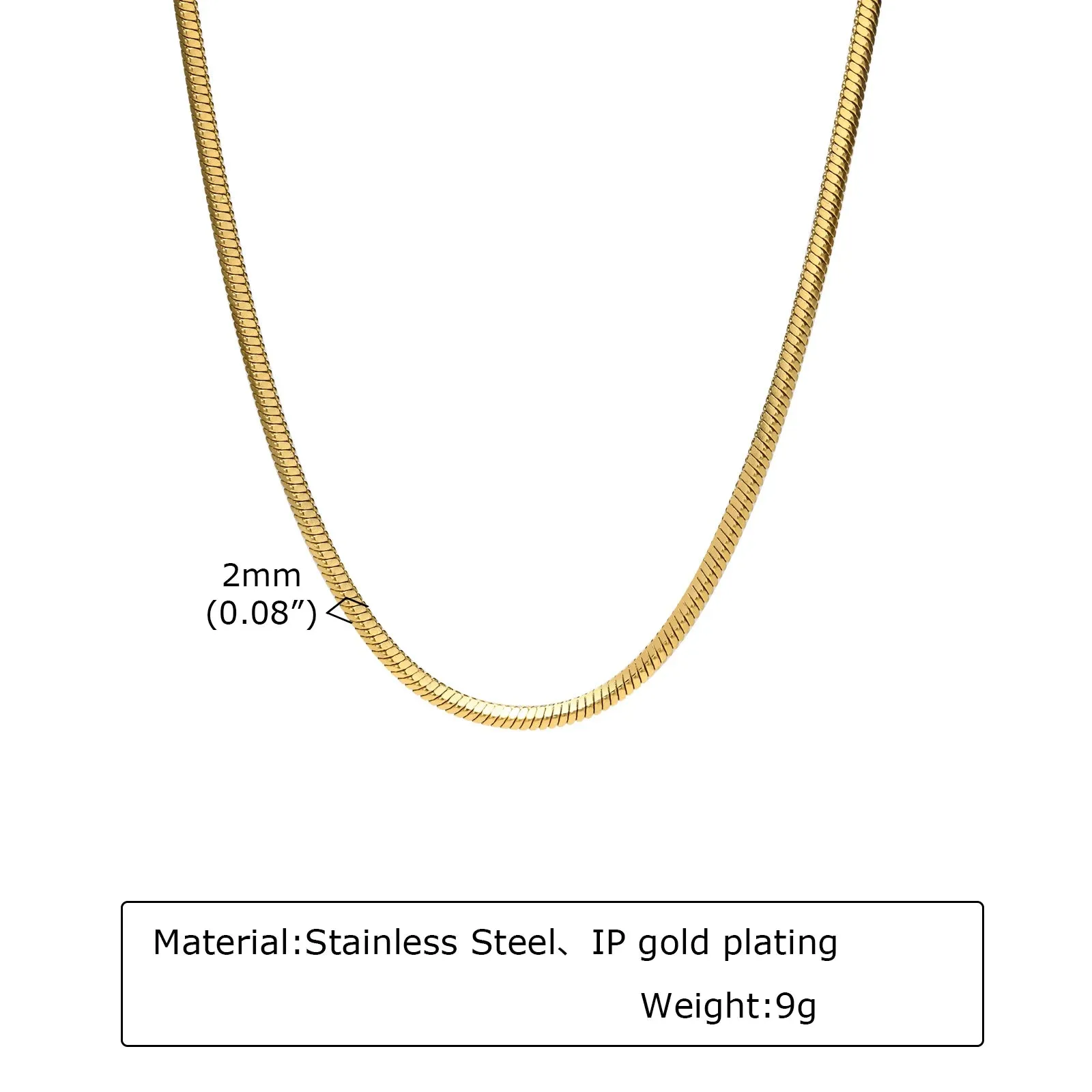 Basic Snake Herringbone Chain Necklaces for Men Women