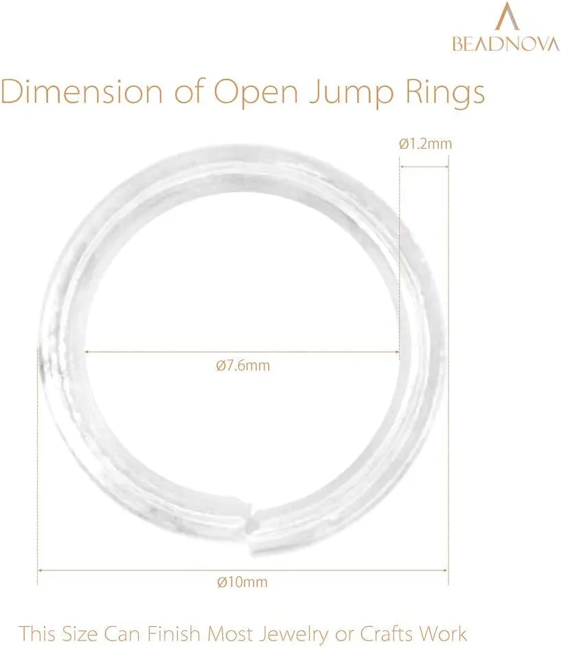 BEADNOVA 10Mm Jump Rings Silver Jewelry Jump Rings for Jewelry Making Open Jump Rings for Keychains (300Pcs)