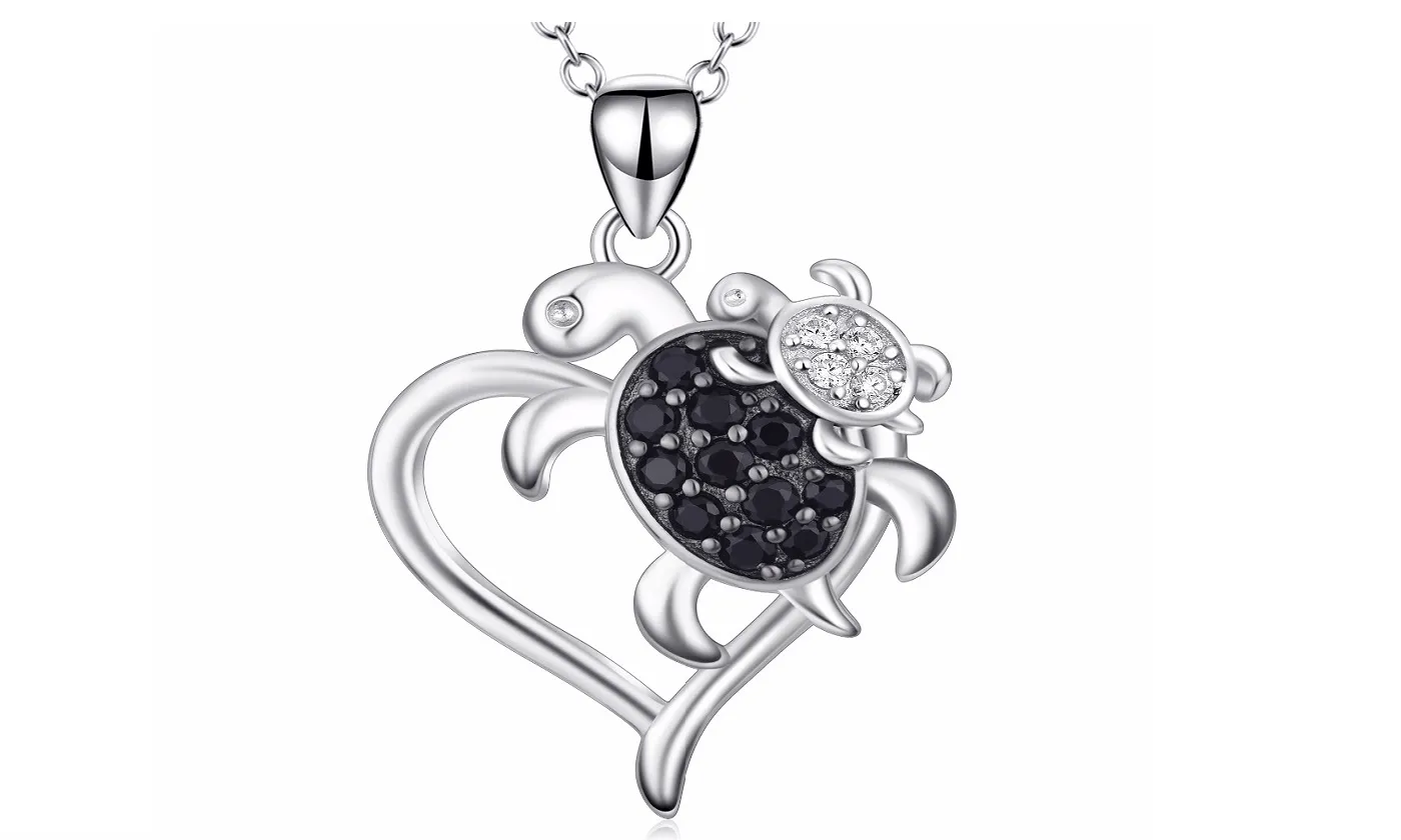 Beautiful Sterling Silver Turtle Pendant For Women