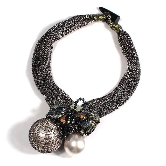 Big Simulated Pearl  Necklaces With Accents