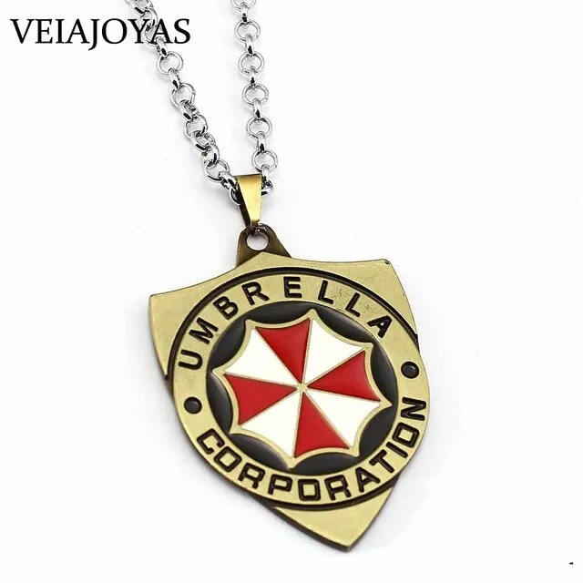 Biohazard Raccoon City Police Badge Souvenir Biological Hazard Pendant Necklace Umbrella Charm Keychains Necklaces Gifts Jewelry