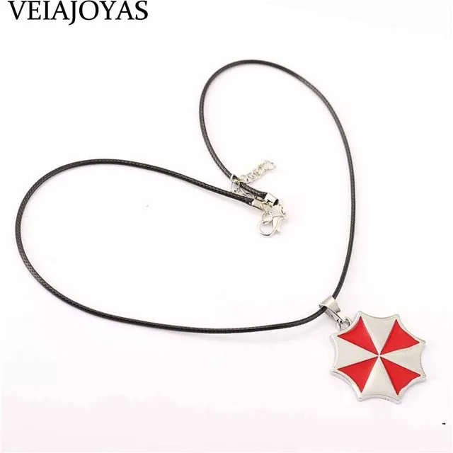 Biohazard Raccoon City Police Badge Souvenir Biological Hazard Pendant Necklace Umbrella Charm Keychains Necklaces Gifts Jewelry