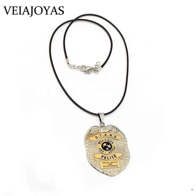 Biohazard Raccoon City Police Badge Souvenir Biological Hazard Pendant Necklace Umbrella Charm Keychains Necklaces Gifts Jewelry