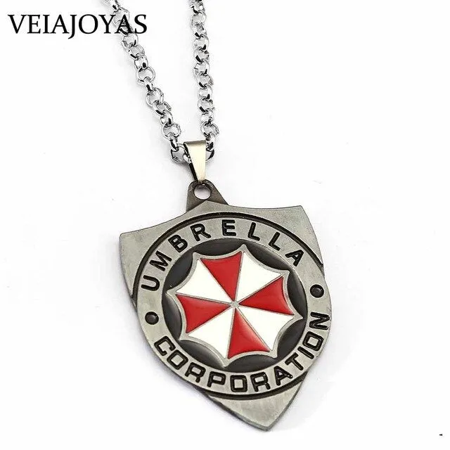 Biohazard Raccoon City Police Badge Souvenir Biological Hazard Pendant Necklace Umbrella Charm Keychains Necklaces Gifts Jewelry