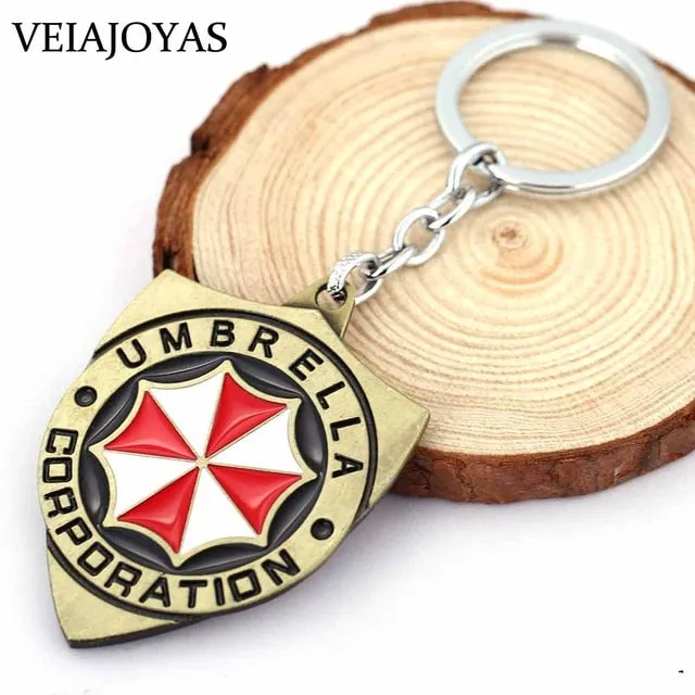Biohazard Raccoon City Police Badge Souvenir Biological Hazard Pendant Necklace Umbrella Charm Keychains Necklaces Gifts Jewelry