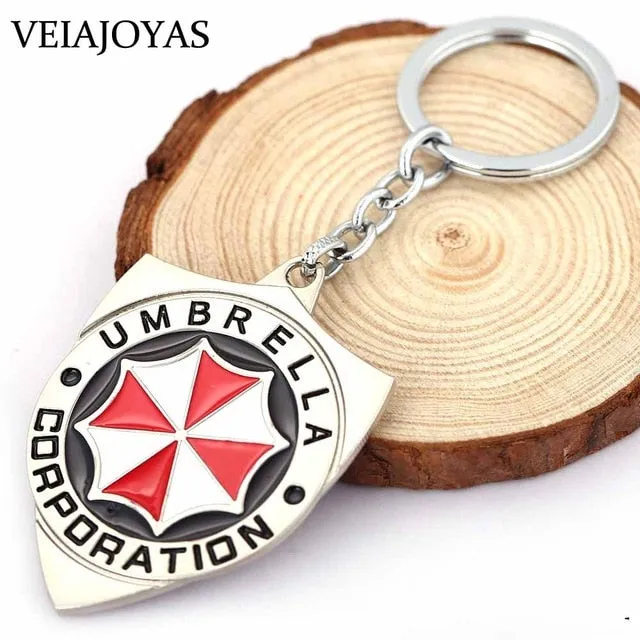 Biohazard Raccoon City Police Badge Souvenir Biological Hazard Pendant Necklace Umbrella Charm Keychains Necklaces Gifts Jewelry