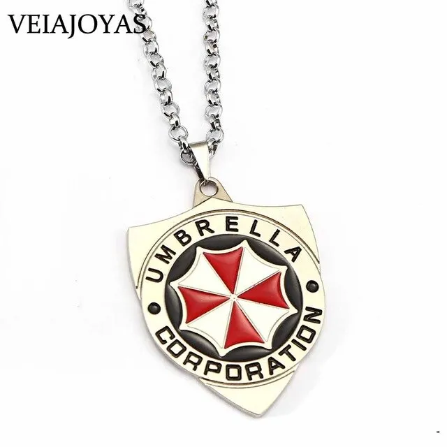 Biohazard Raccoon City Police Badge Souvenir Biological Hazard Pendant Necklace Umbrella Charm Keychains Necklaces Gifts Jewelry