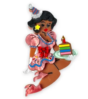 Birthday Belle Brooch by Lipstick & Chrome x Club Eggie - SABLE