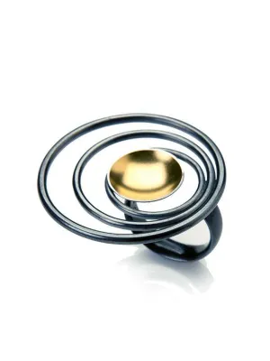 Black & Gold Large Ring