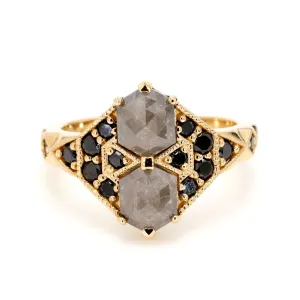 Black Diamond Engagement Ring