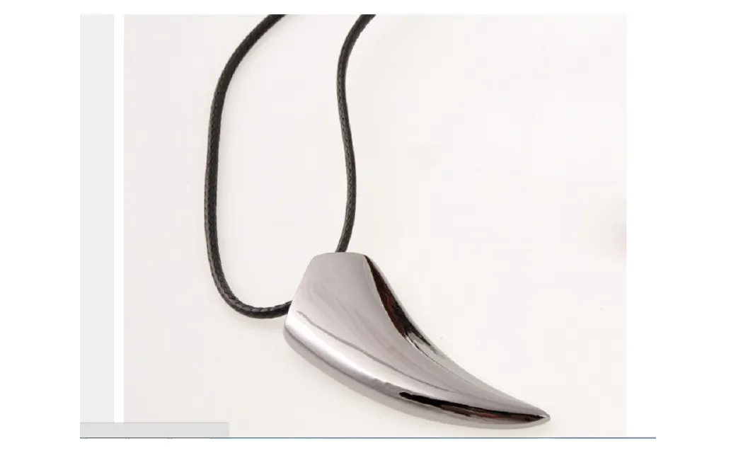 Black Gun Plated Wolf Tooth Animal Pendant Necklaces