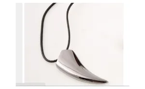 Black Gun Plated Wolf Tooth Animal Pendant Necklaces