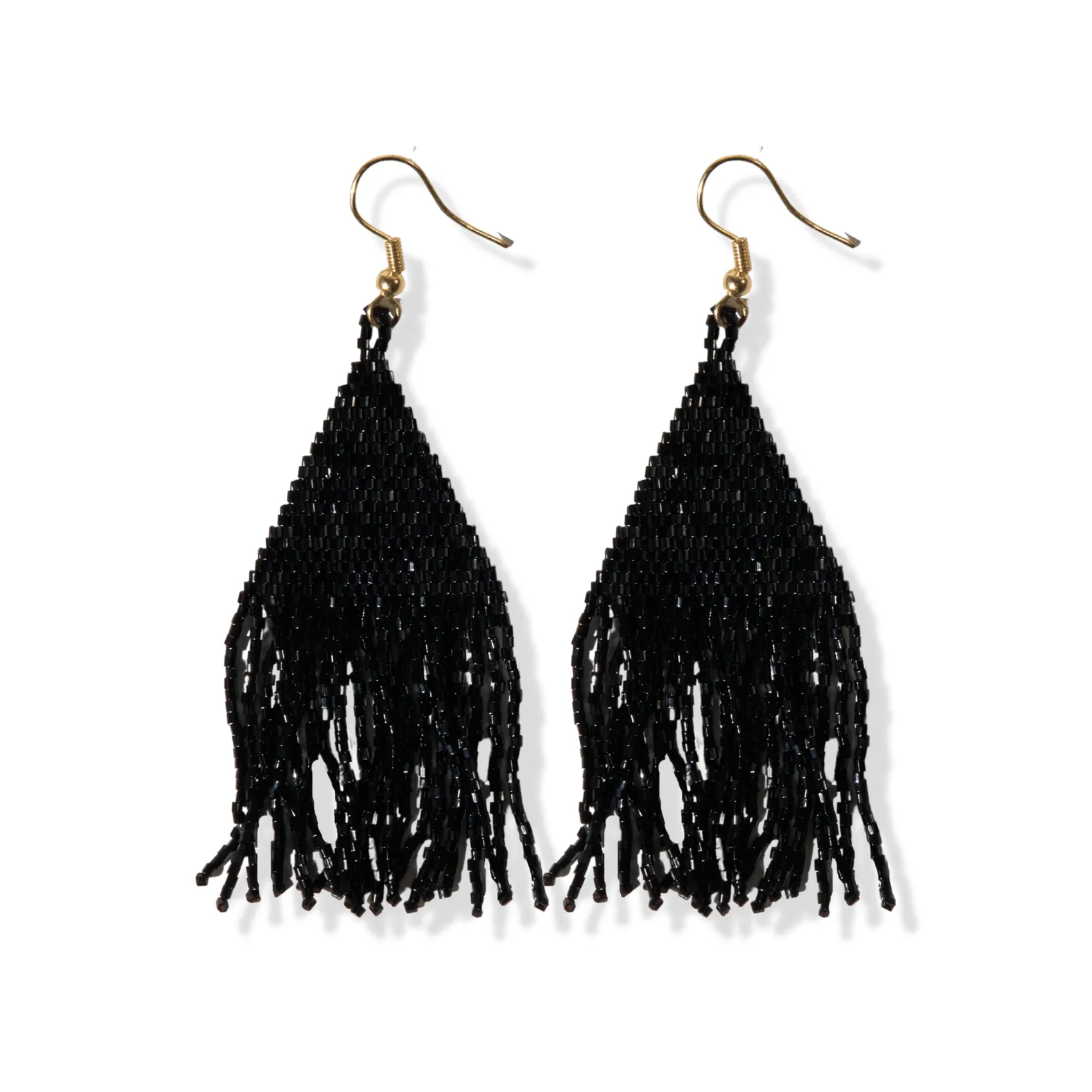 Black Luxe Petite Fringe Earrings