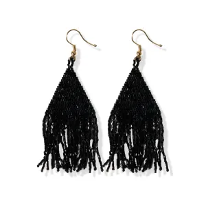 Black Luxe Petite Fringe Earrings