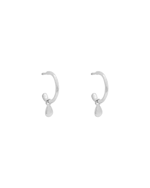 BLOOM DROP HOOPS (STERLING SILVER)