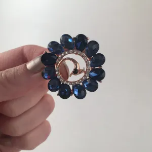 Blue Peacock Scarf Brooch