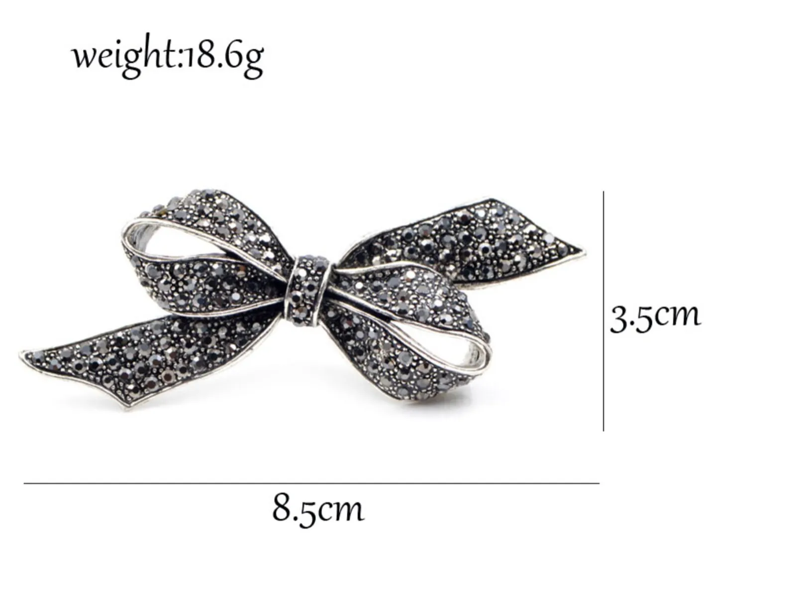 Bow brooch vintage look silver plated stunning high end design broach pin u10