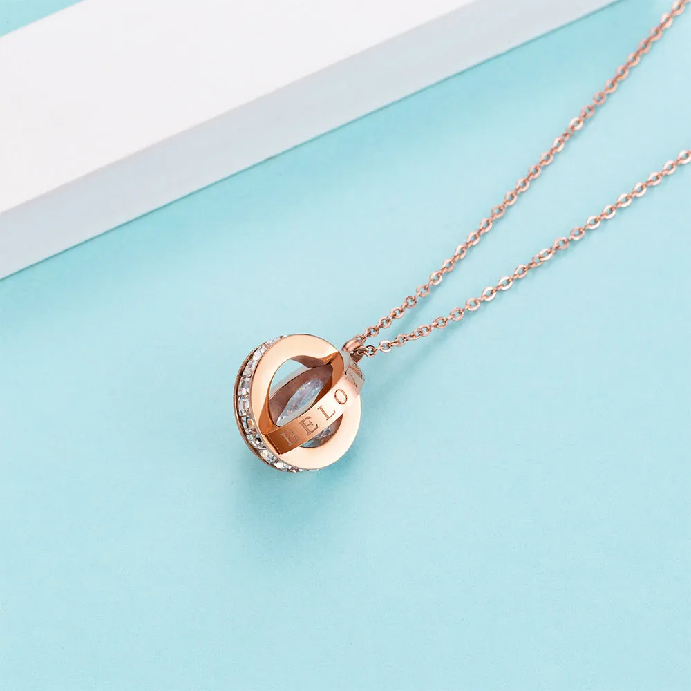 Boxed Endless Glam 2 Pieces  Necklace Set in Rose Gold