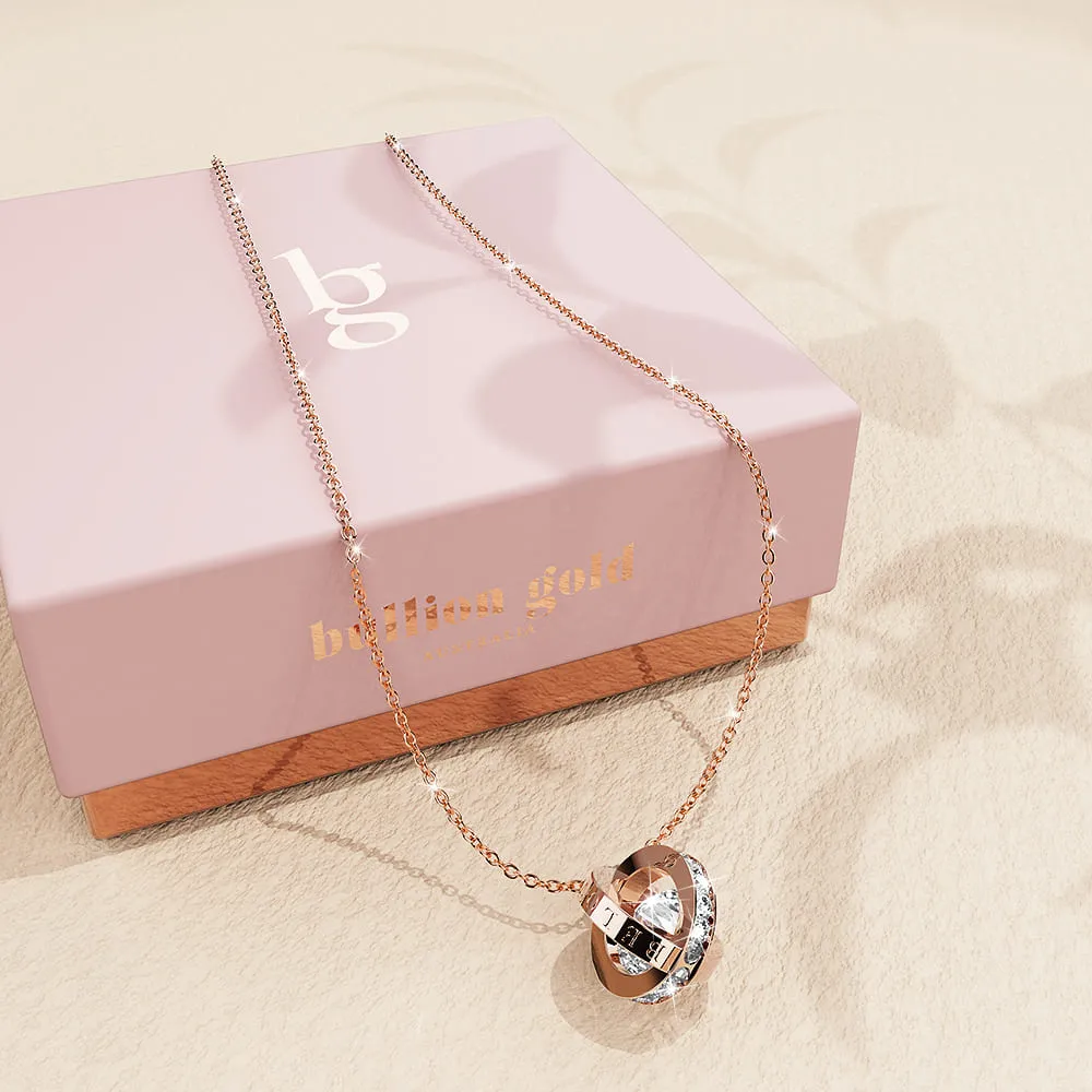 Boxed Endless Glam 2 Pieces  Necklace Set in Rose Gold
